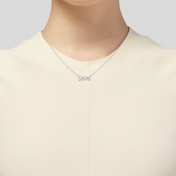 Love Pendant Necklace in 18K White Gold & Diamonds - Picture 3 of 4